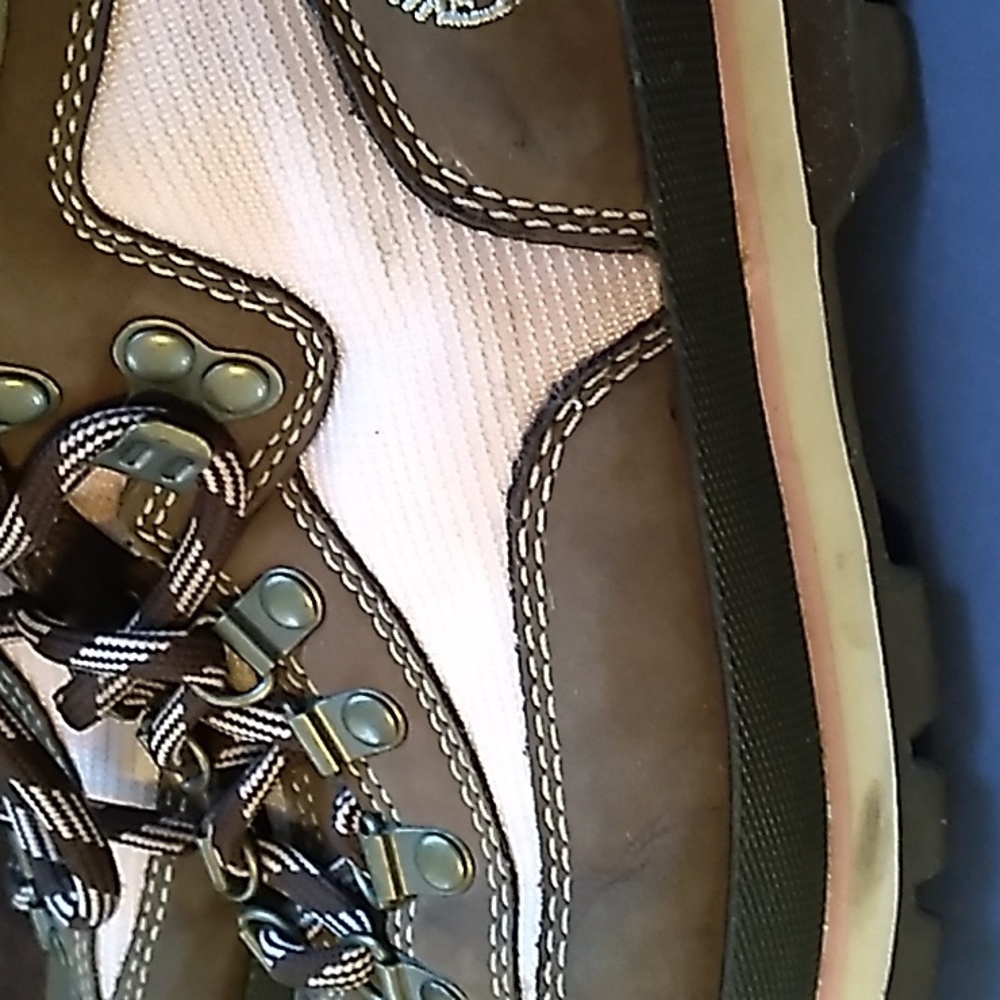 🩷🥾 Women's Timberland leather  hiking shoes brown pinkish peach size 7.5.🩷🥾 - Picture 12 of 13